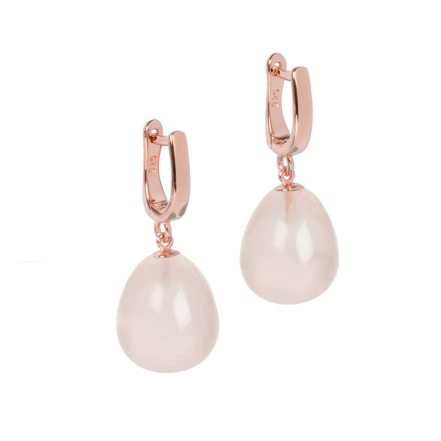 MyaMoon Teardrop Rose Quartz Earrings – Timeless & Elegant by MyaMoon at www.brixbailey.com