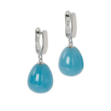 Timeless Aquamarine Teardrop Earrings - MyaMoon Silver or Rose Gold by MyaMoon at www.brixbailey.com