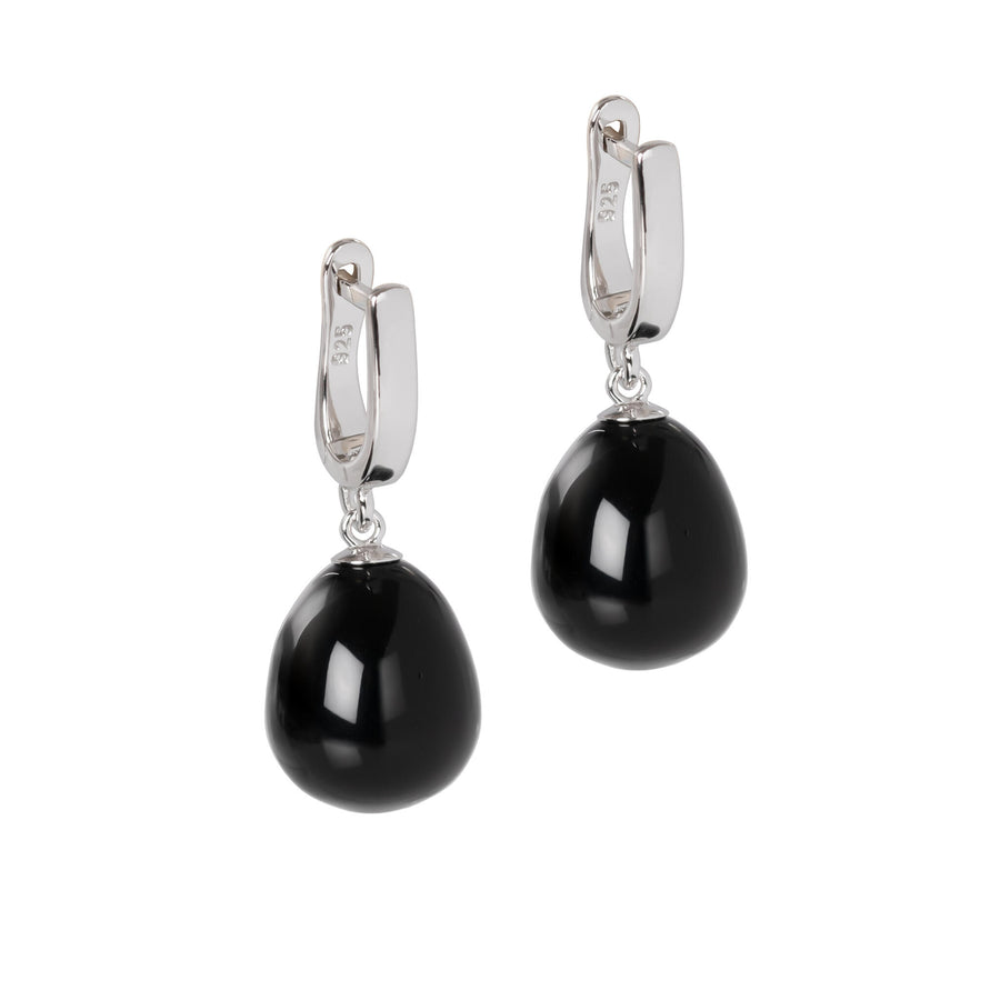 Mya Onyx Earrings – Elegant 925 Silver with Natural Stones by MyaMoon at www.brixbailey.com