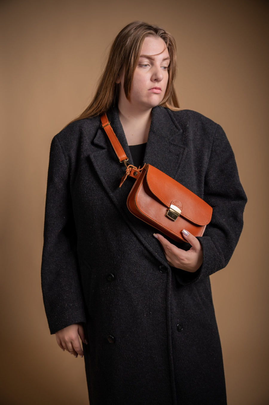 Classic Cut Leather Saddle Bag - Elegant & Durable by Zelma Kraft by Zelma Kraft at brixbailey.com