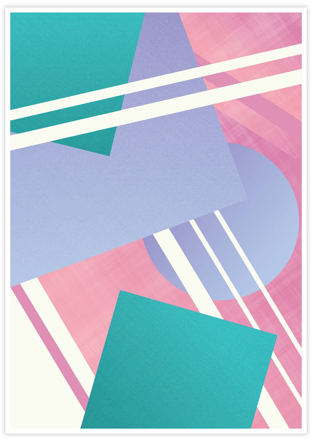 Night Club Geometric Retro Art Print