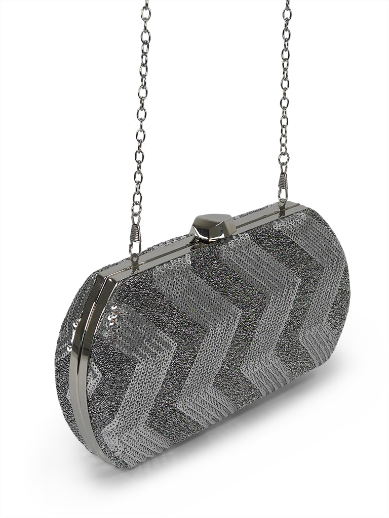 Nabo NK 2231 Evening Bag – Silver Sequin Glamour by Nabo at www.brixbailey.com