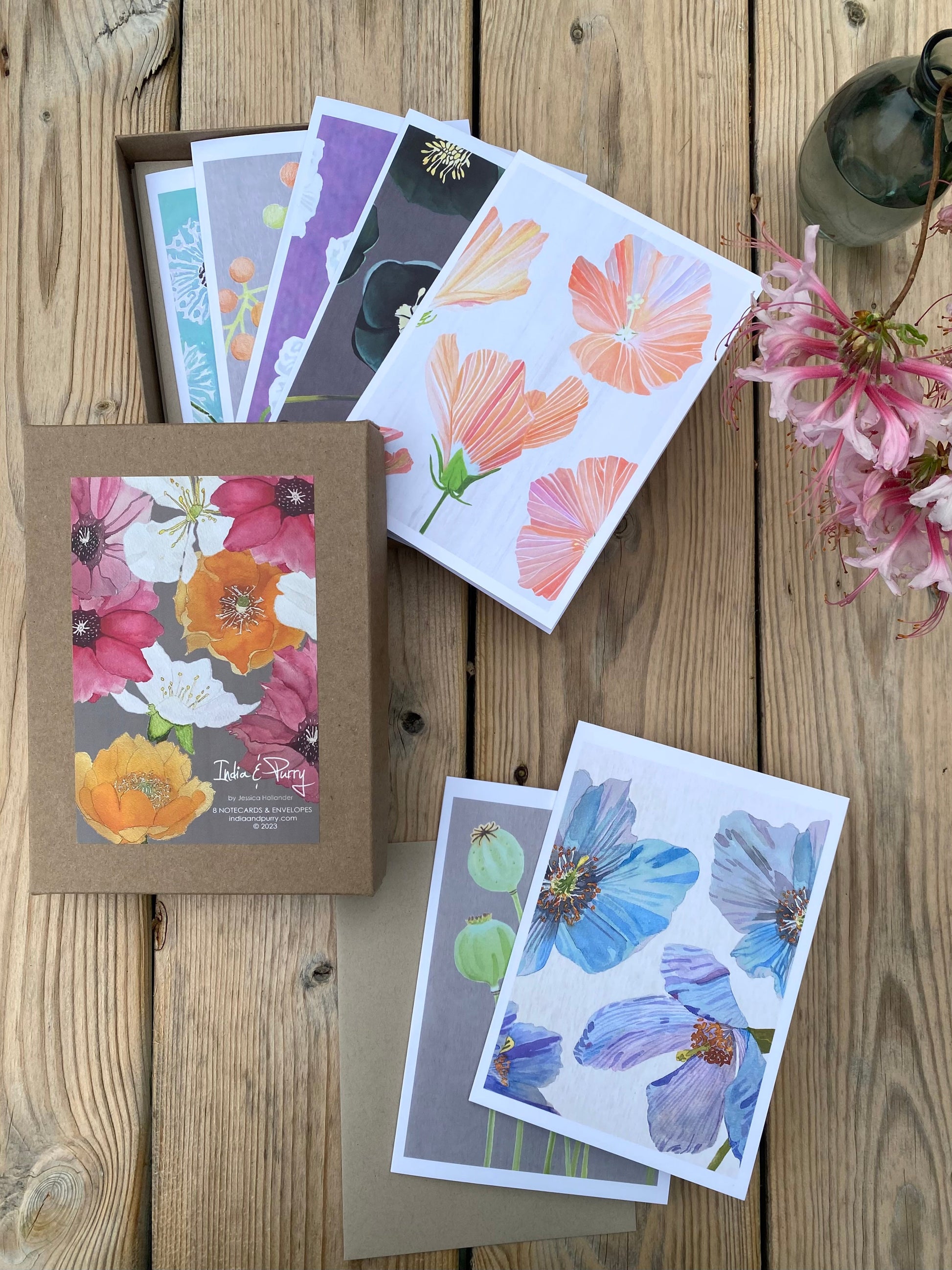 Set of 8 Botanical Notecards