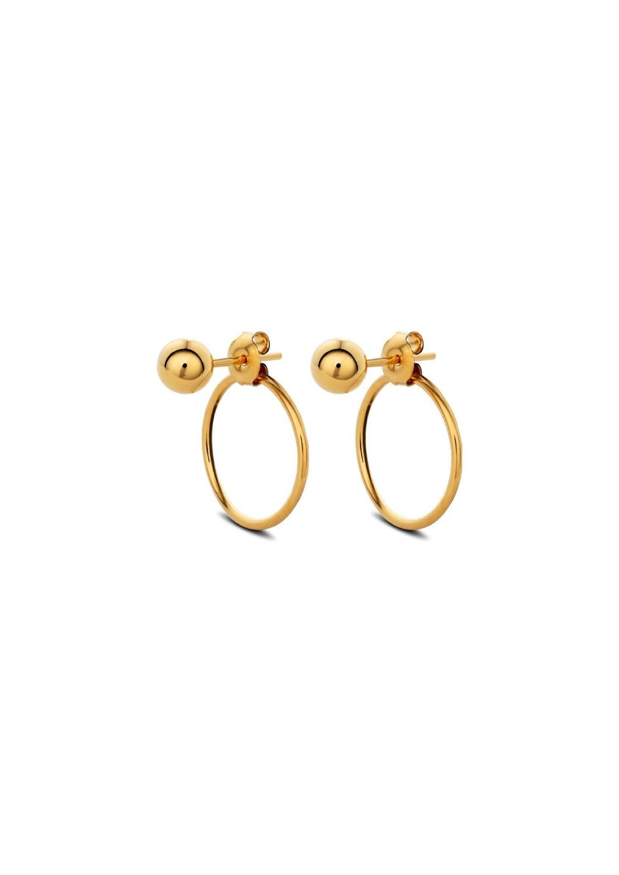 Chord Earrings – 24k Gold Plated Sterling Silver Front-Back Design by NO MORE at www.brixbailey.com