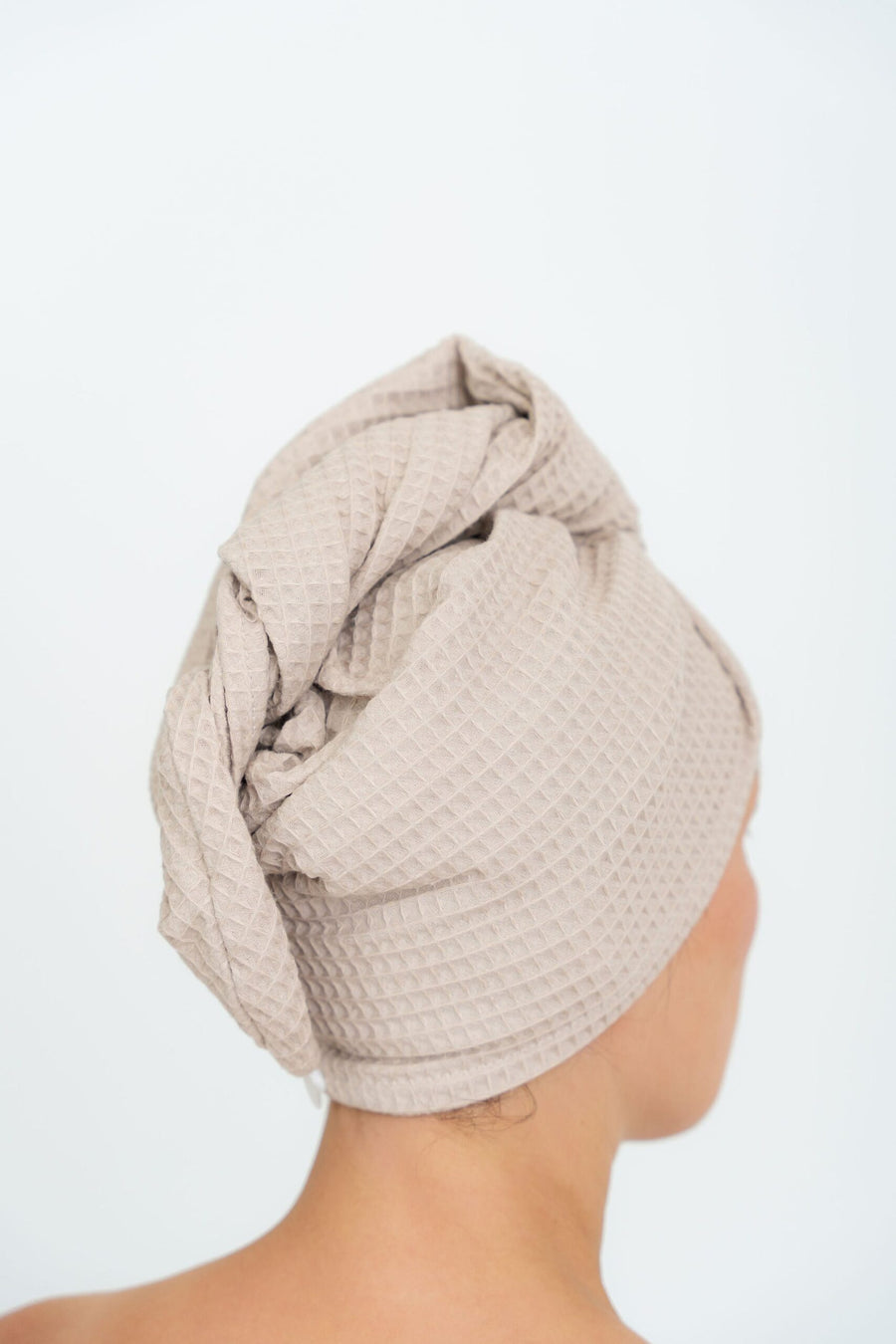 100% Cotton Hair Towel - Convenient, Secure & Versatile | Handmade in Latvia by Nuss at www.brixbailey.com