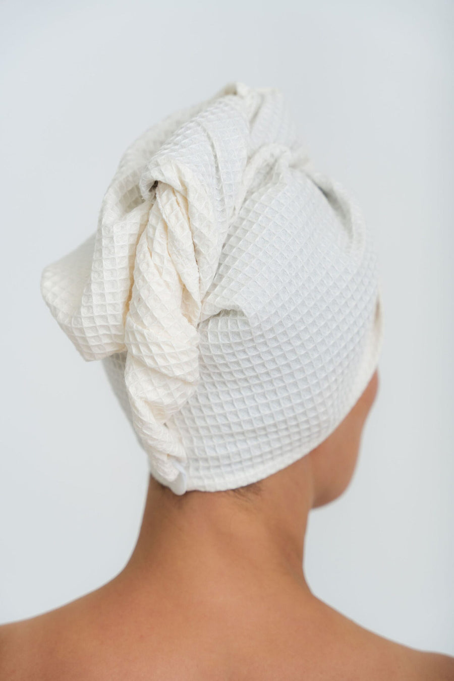 100% Cotton Hair Towel with Button and Elastic Loop - Secure & Versatile for All Hair Lengths by Nuss at www.brixbailey.com