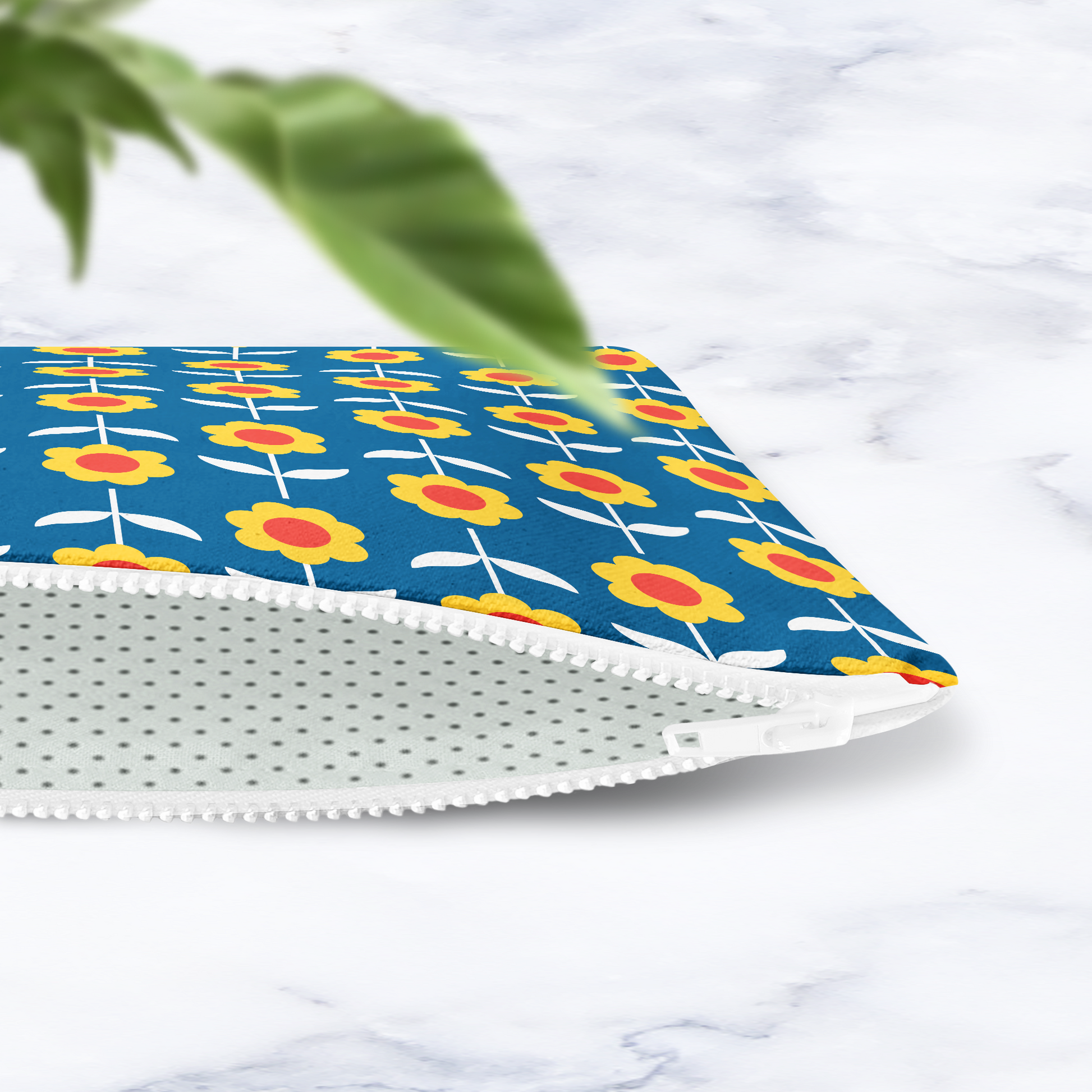 Navy Blue Retro Make Up Bag