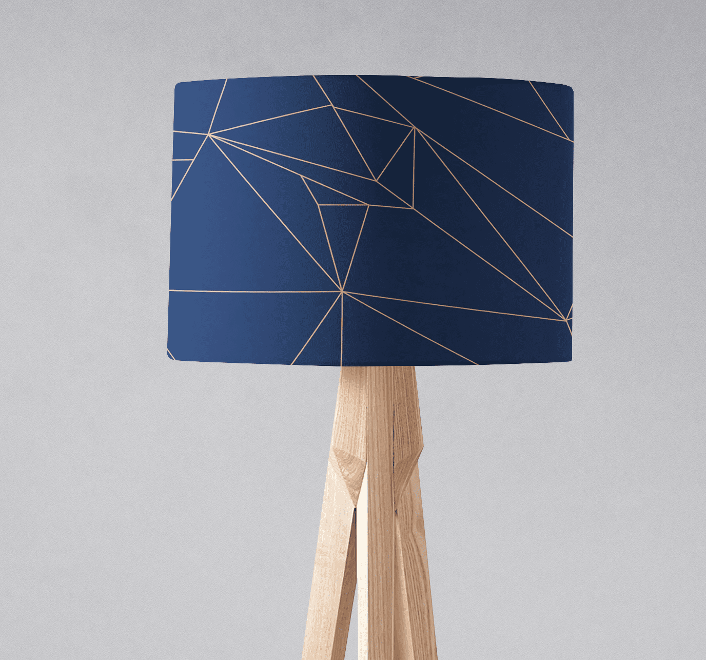Navy Blue and Rose Gold Lines Lampshade