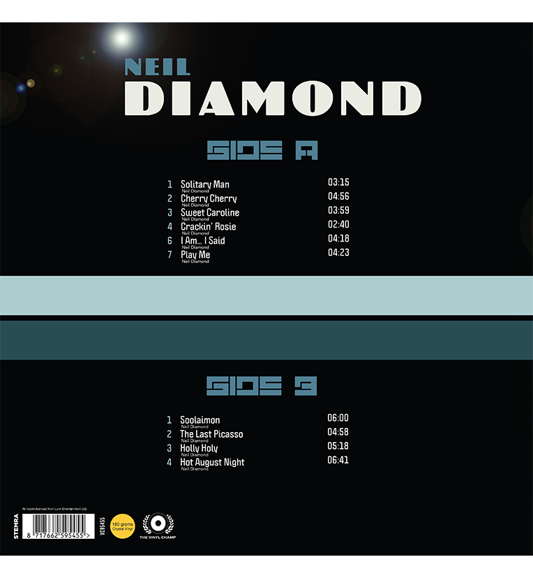 Neil Diamond Live in Australia Limited Edition 12 Inch Clear Vinyl