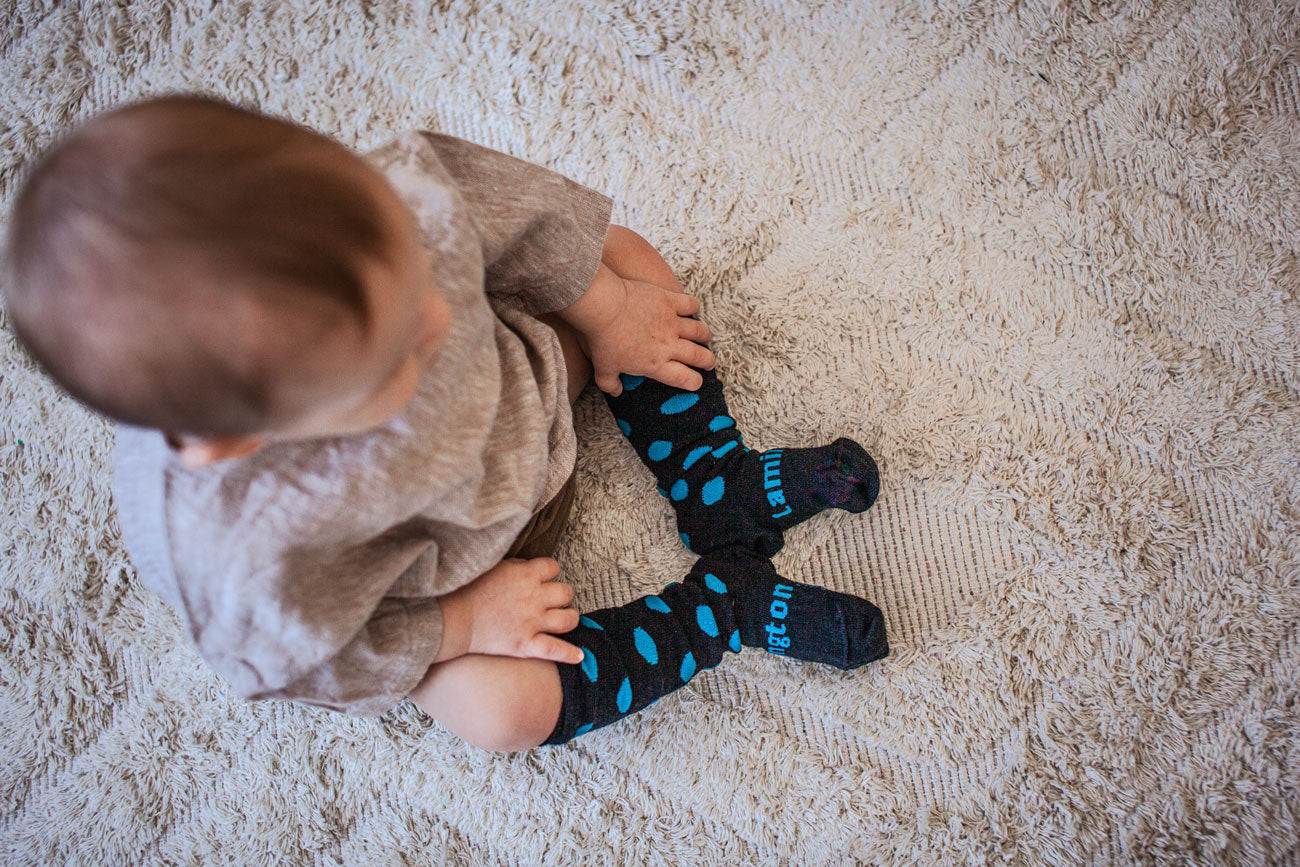 Neo Knee High Socks for Babies in Black and Blue