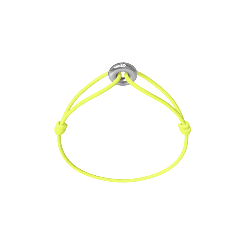 Mini Silver Diamond Cord Bracelet