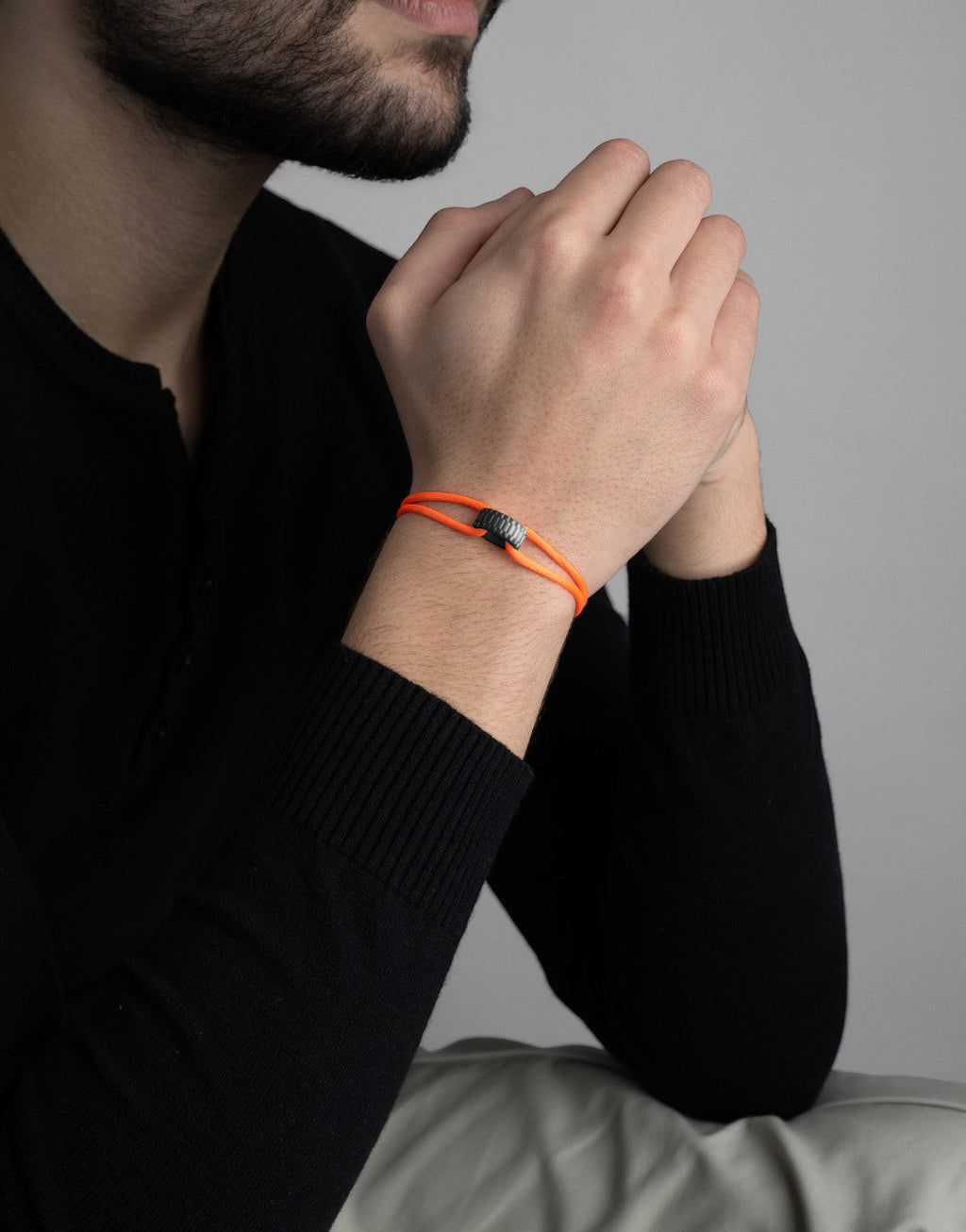 Carbon Regent Cord Bracelet