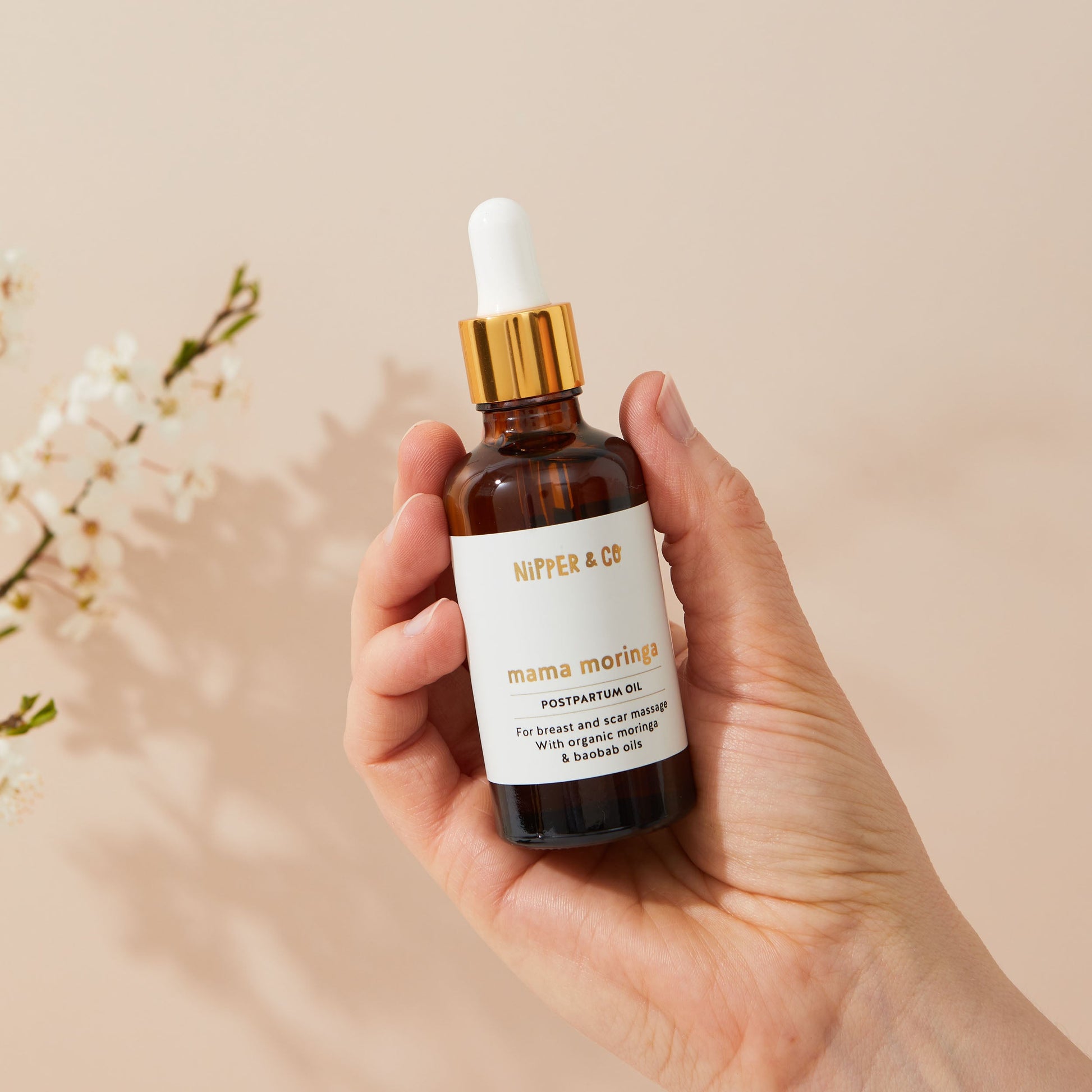 Postpartum Scar and Breast Massage Oil with Moringa and Baobab