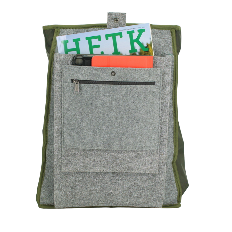 Cafe Backpack with G-hook - Khaki & Beige