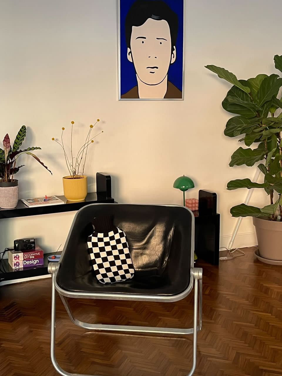 Noir Hand Knitted Lambswool Hot Water Bottle with Cover