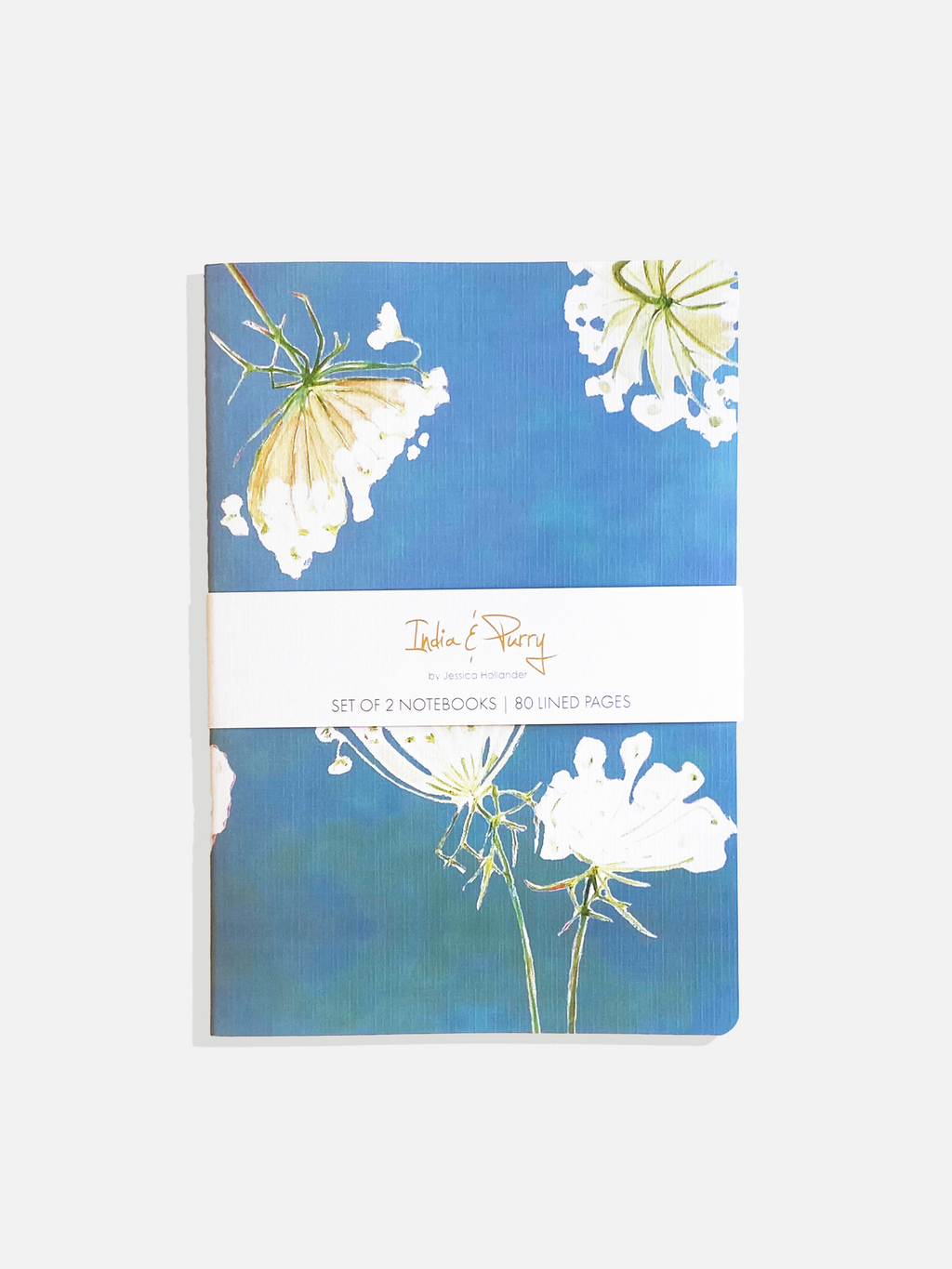 Notebook Set Queen Anne's Lace and Himalayan Blue Poppies