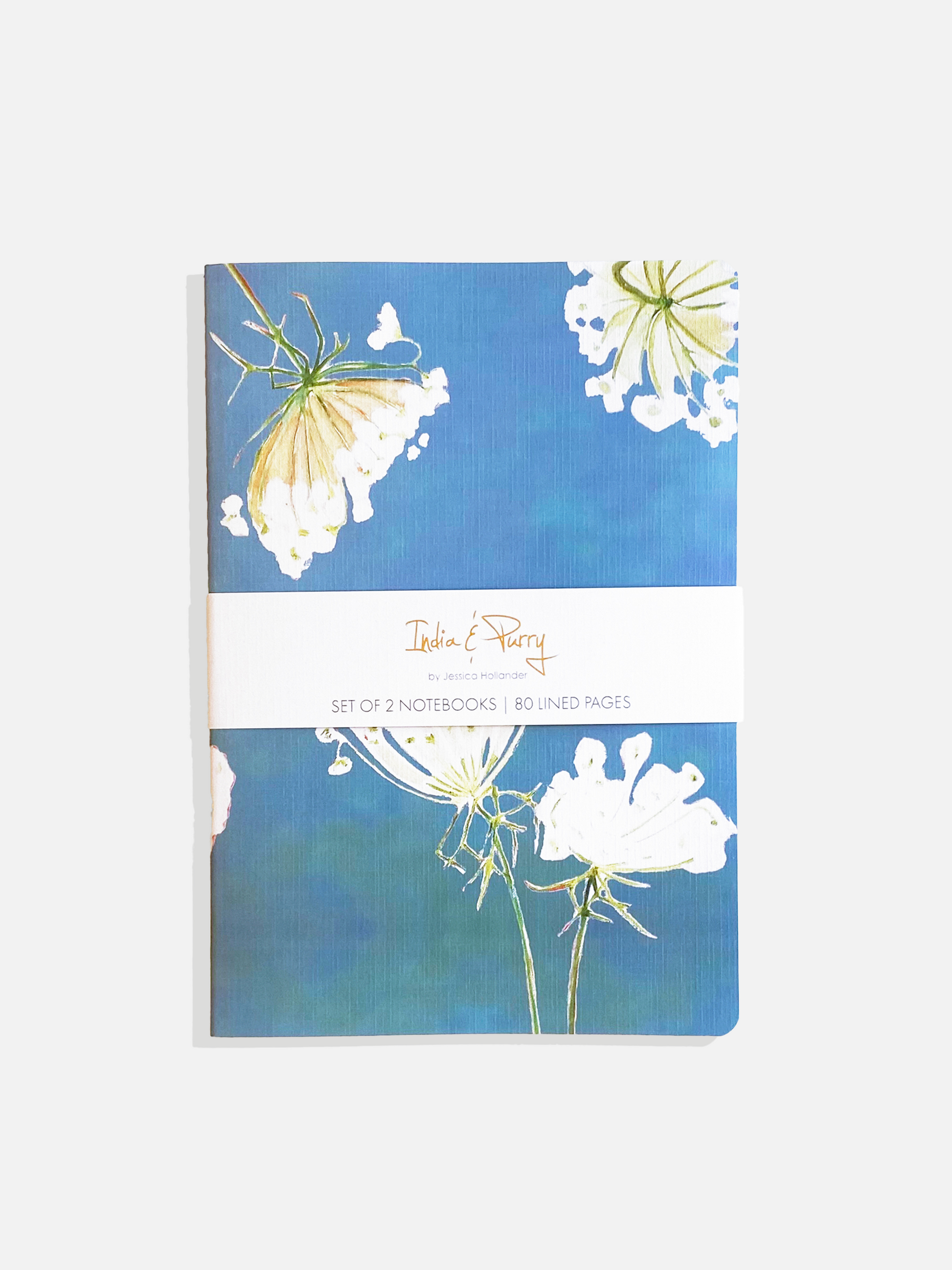 Notebook Set Queen Anne's Lace and Himalayan Blue Poppies