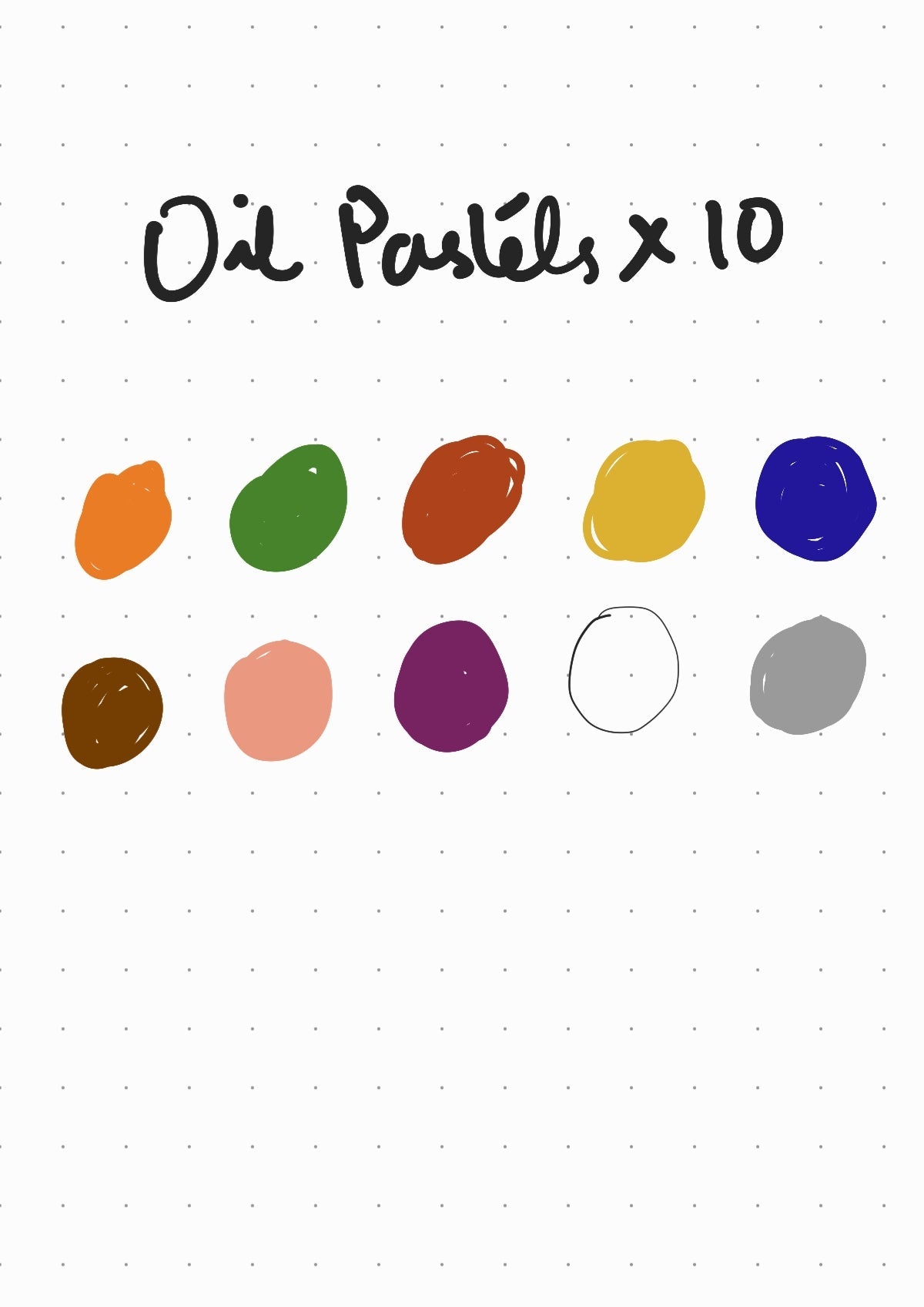 Natural Beeswax Oil Pastels Set of 10 in Cotton Roll