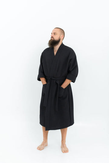 Waffle Fabric Robe for Men