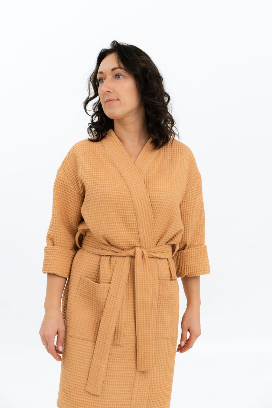 Waffle Fabric Robe for Women