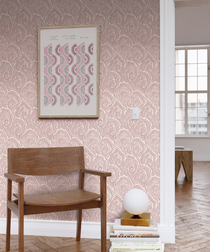Oysters - in Venus Pink - Wallpaper
