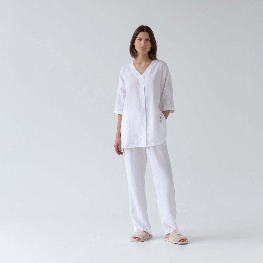 Classic Primrose Linen Loungewear Set – Handmade & Comfortable by Linen Tales at www.brixbailey.com