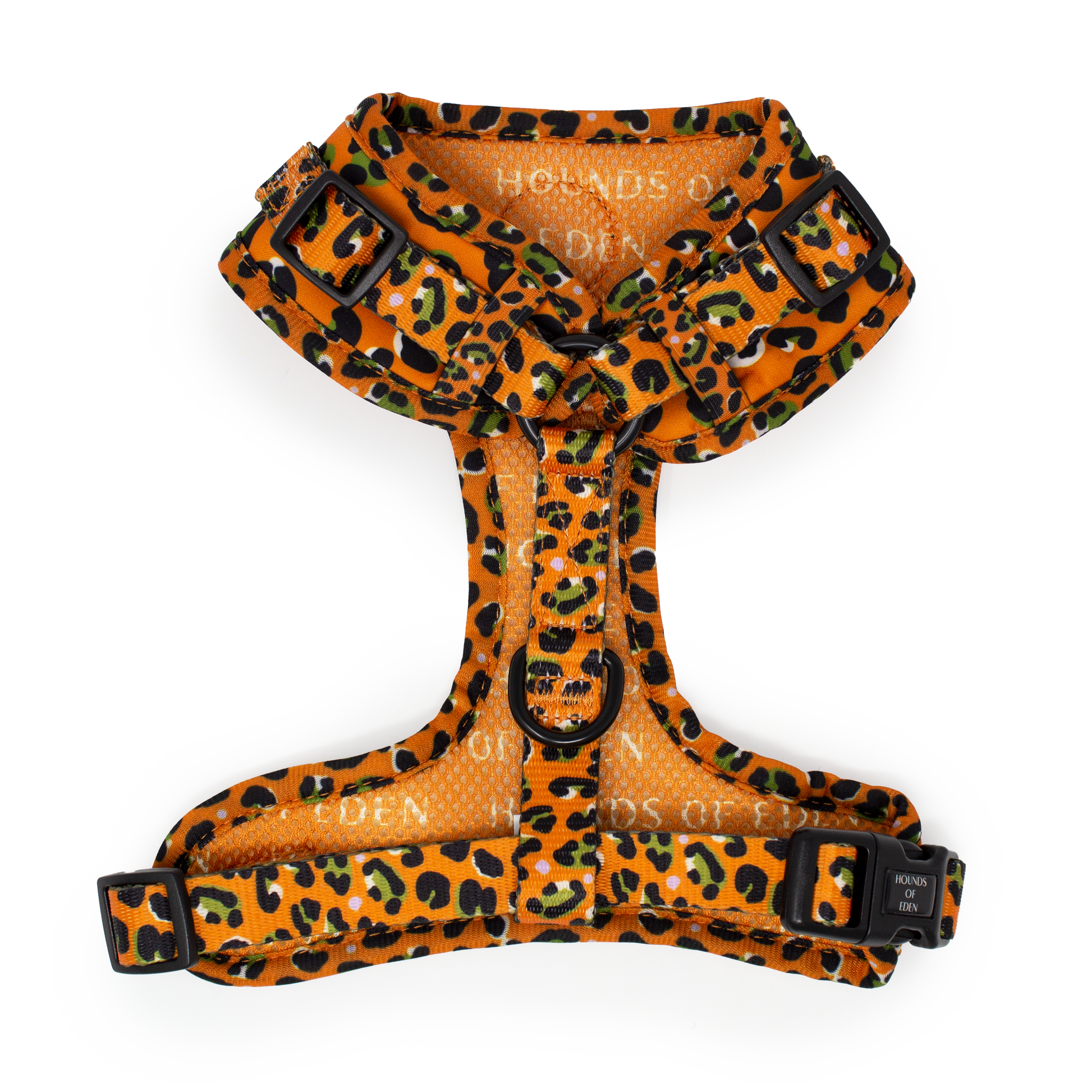 Burnt Orange Leopard Design Dog Harness
