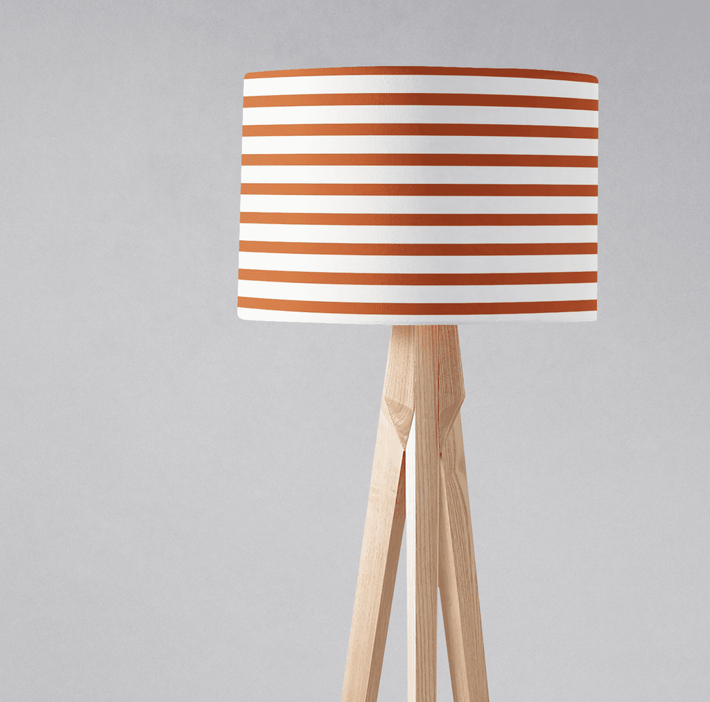 Orange and White Geometric Striped Lampshade, Ceiling or Table Lamp Shade