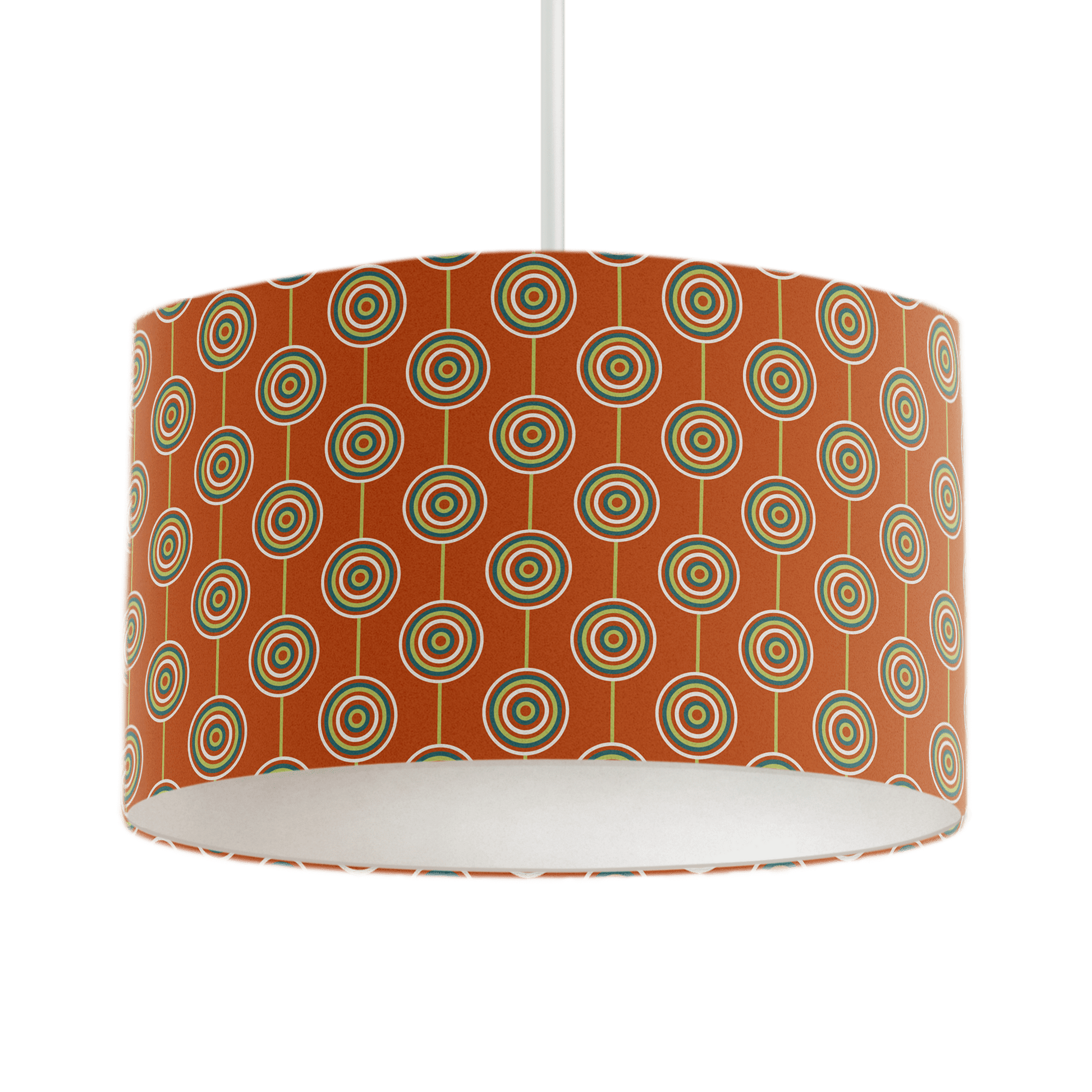 Orange Retro Circles Design Lampshade, Ceiling or Table Lamp Shade