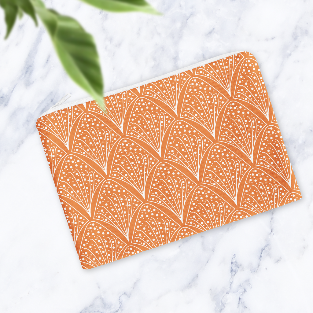 Orange Abstract Make Up Bag