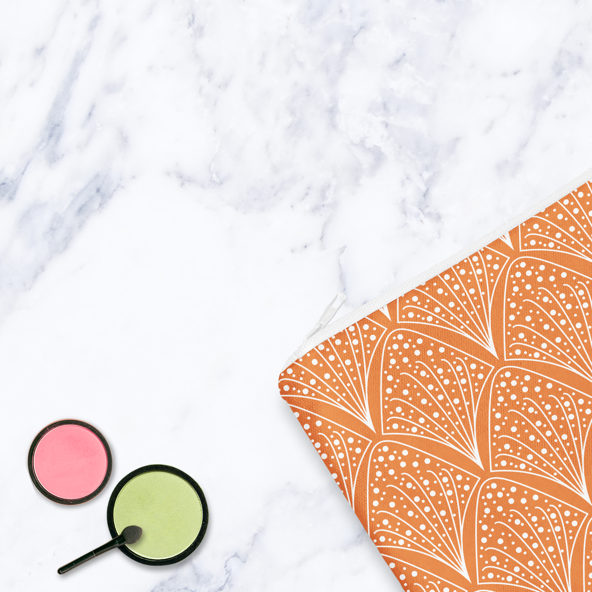 Orange Abstract Make Up Bag
