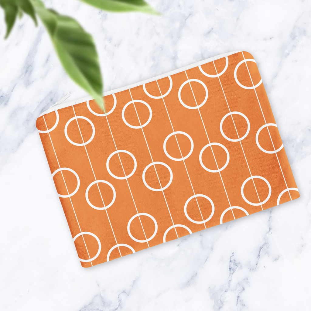 Orange Retro Geometric Make Up Bag