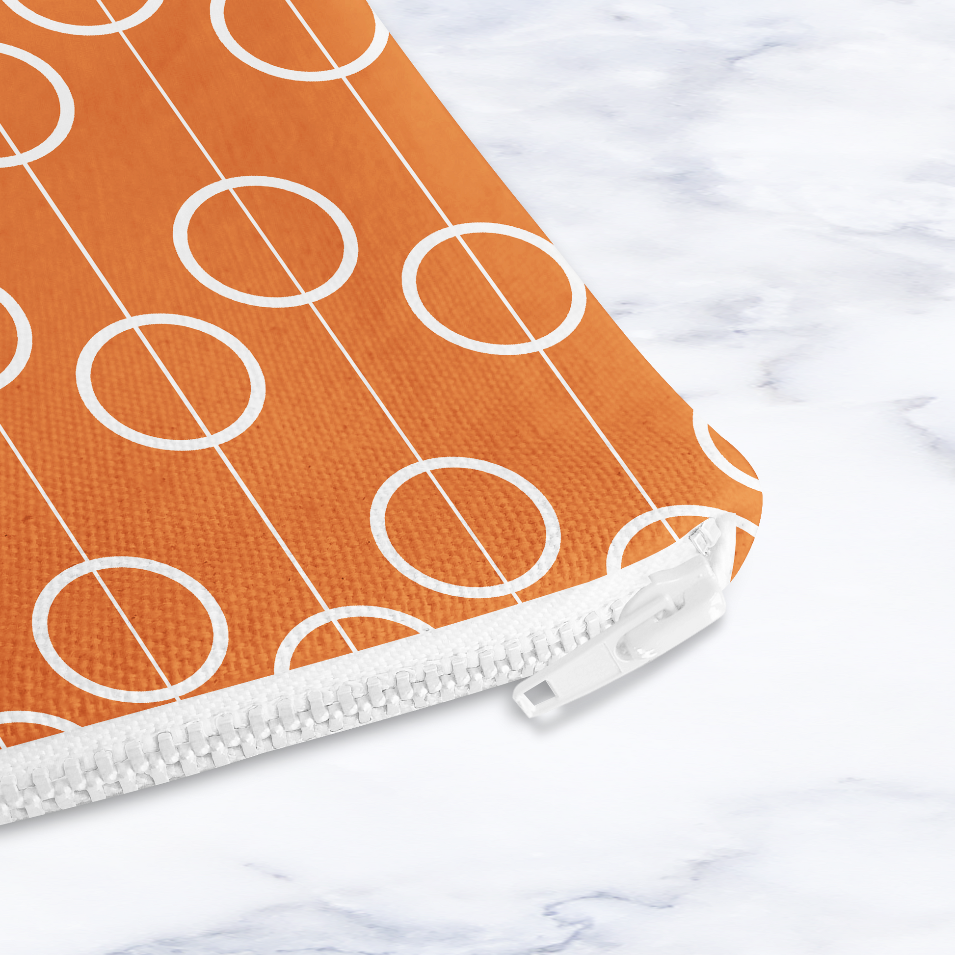 Orange Retro Geometric Make Up Bag