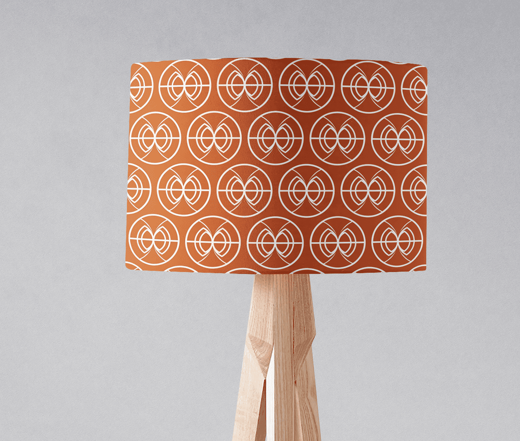 Orange and White Geometric Semi-Circle Design Lampshade, Ceiling or Table Lamp Shade