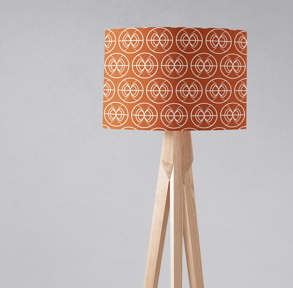 Orange and White Geometric Semi-Circle Design Lampshade, Ceiling or Table Lamp Shade