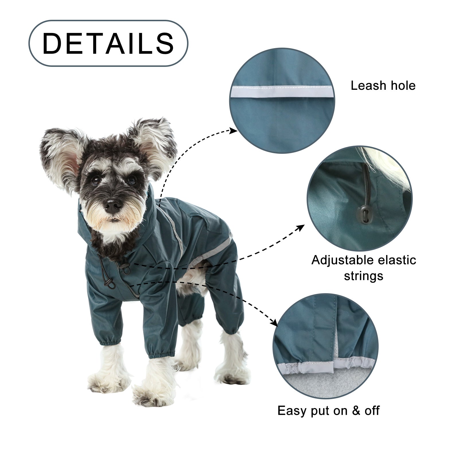 Ultralight Full Covered Hooded Waterproof Dog Jacket in Yellow
