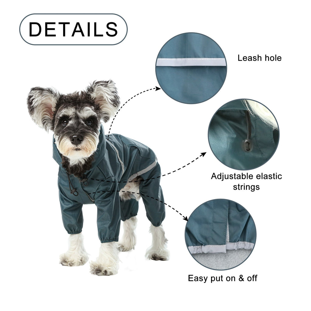 Ultralight Full Coverage Hooded Waterproof Dog Jacket in Blue