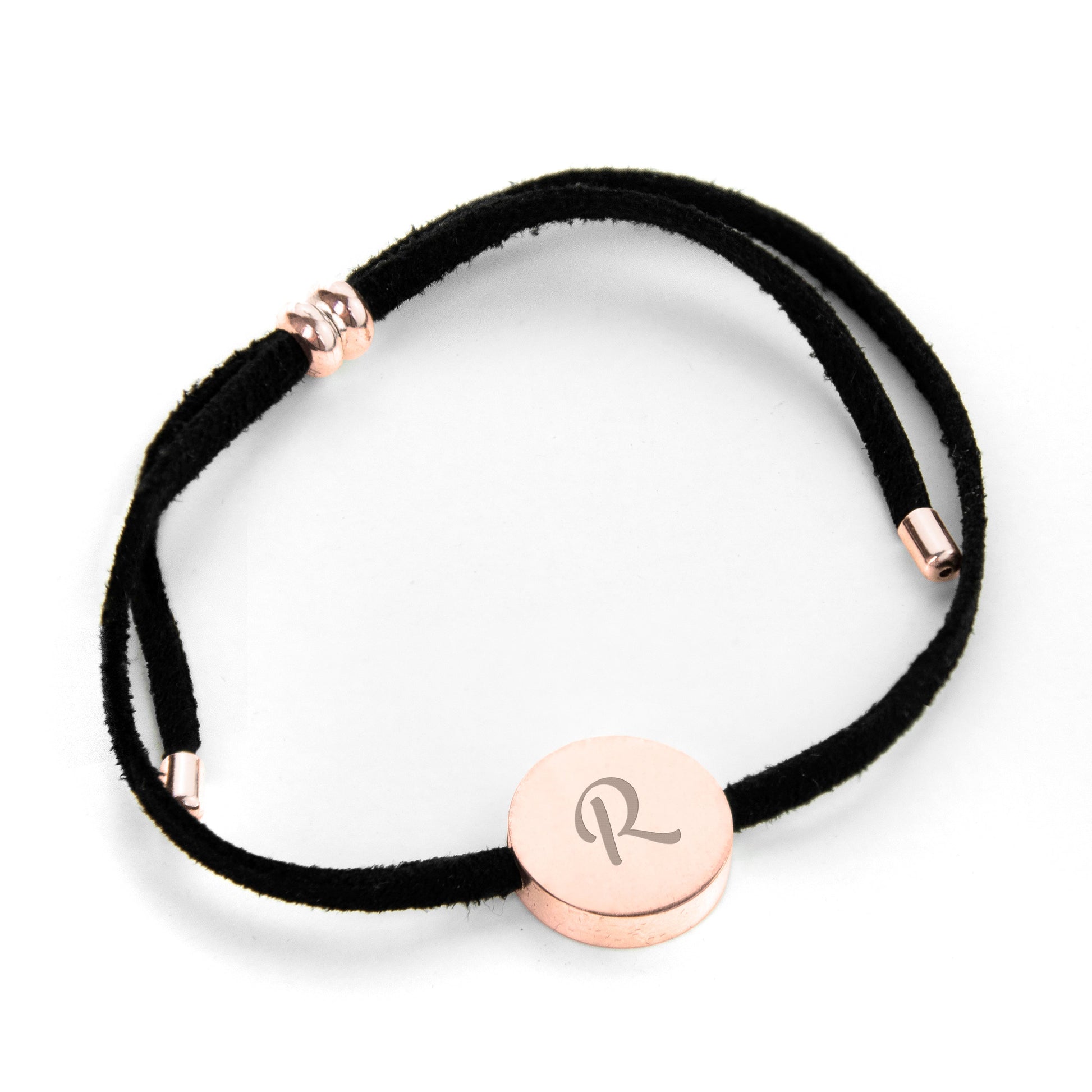 Personalised Initial Black Bracelet Always with You