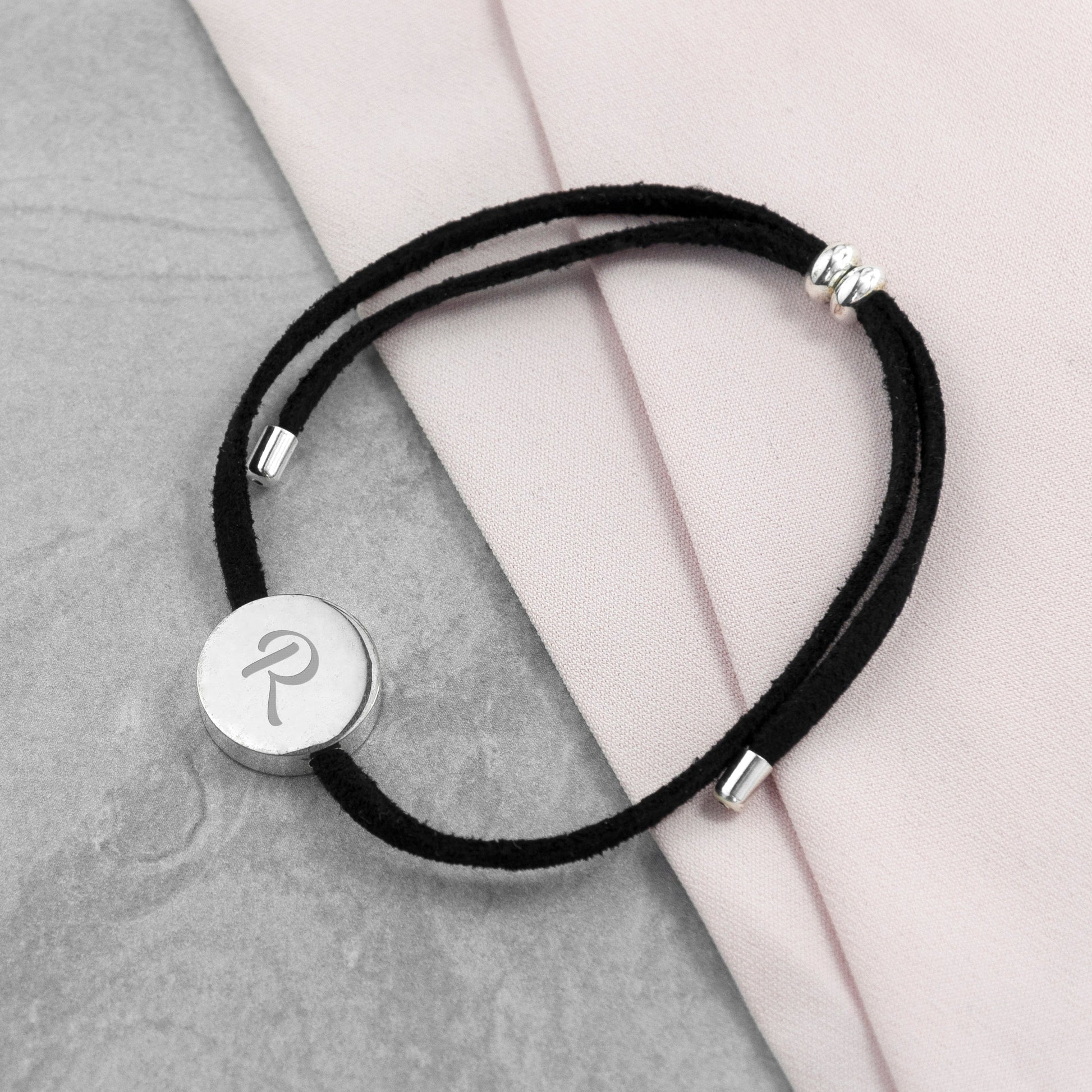 Personalised Initial Black Bracelet Always with You