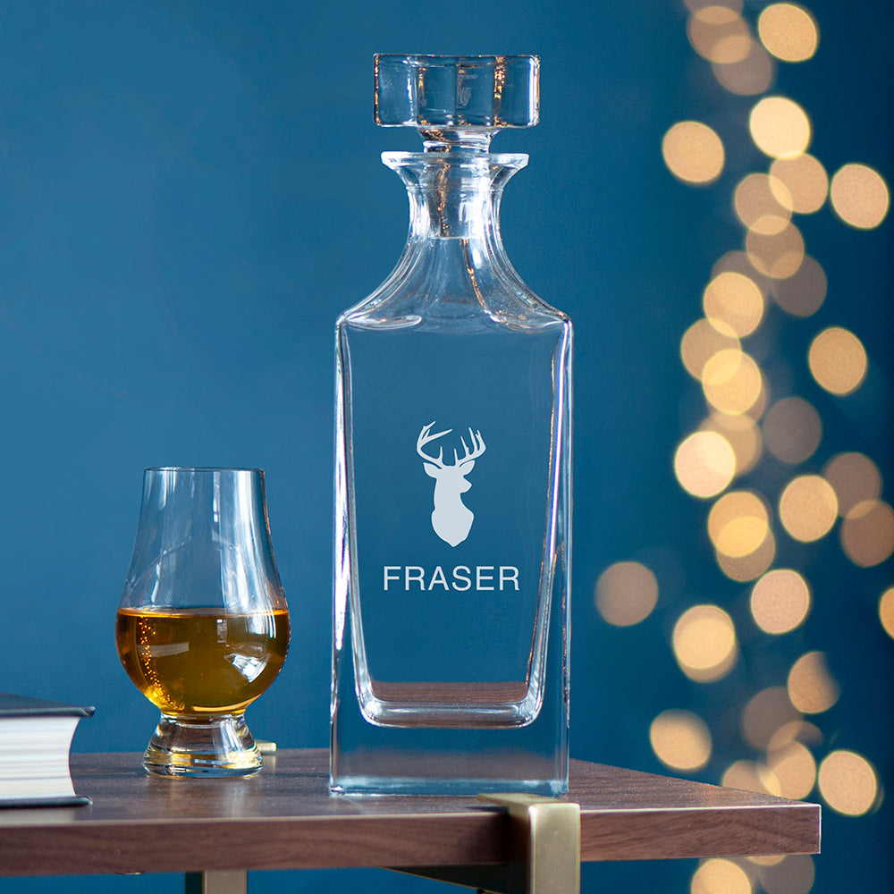 Personalised Stag Square Decanter