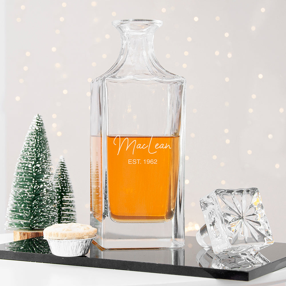 Personalised Square Decanter with Custom Engraving