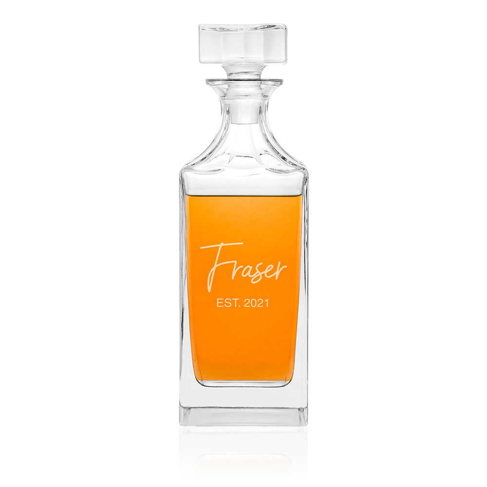 Personalised Square Decanter with Custom Engraving