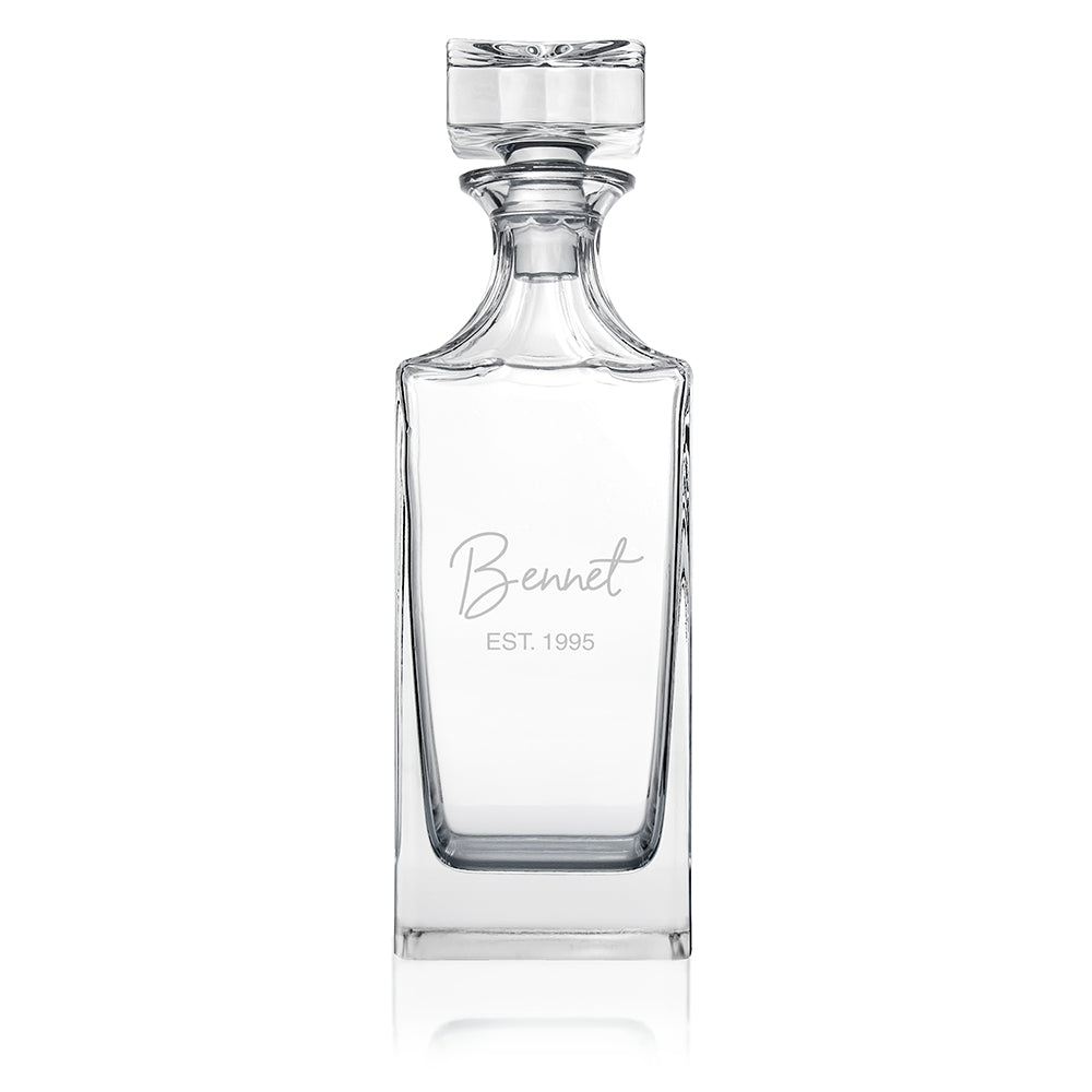 Personalised Square Decanter with Custom Engraving