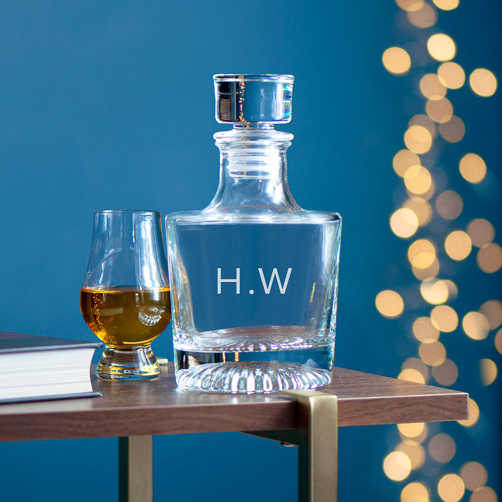 Personalised Elegance Initials Round Decanter with Star Base