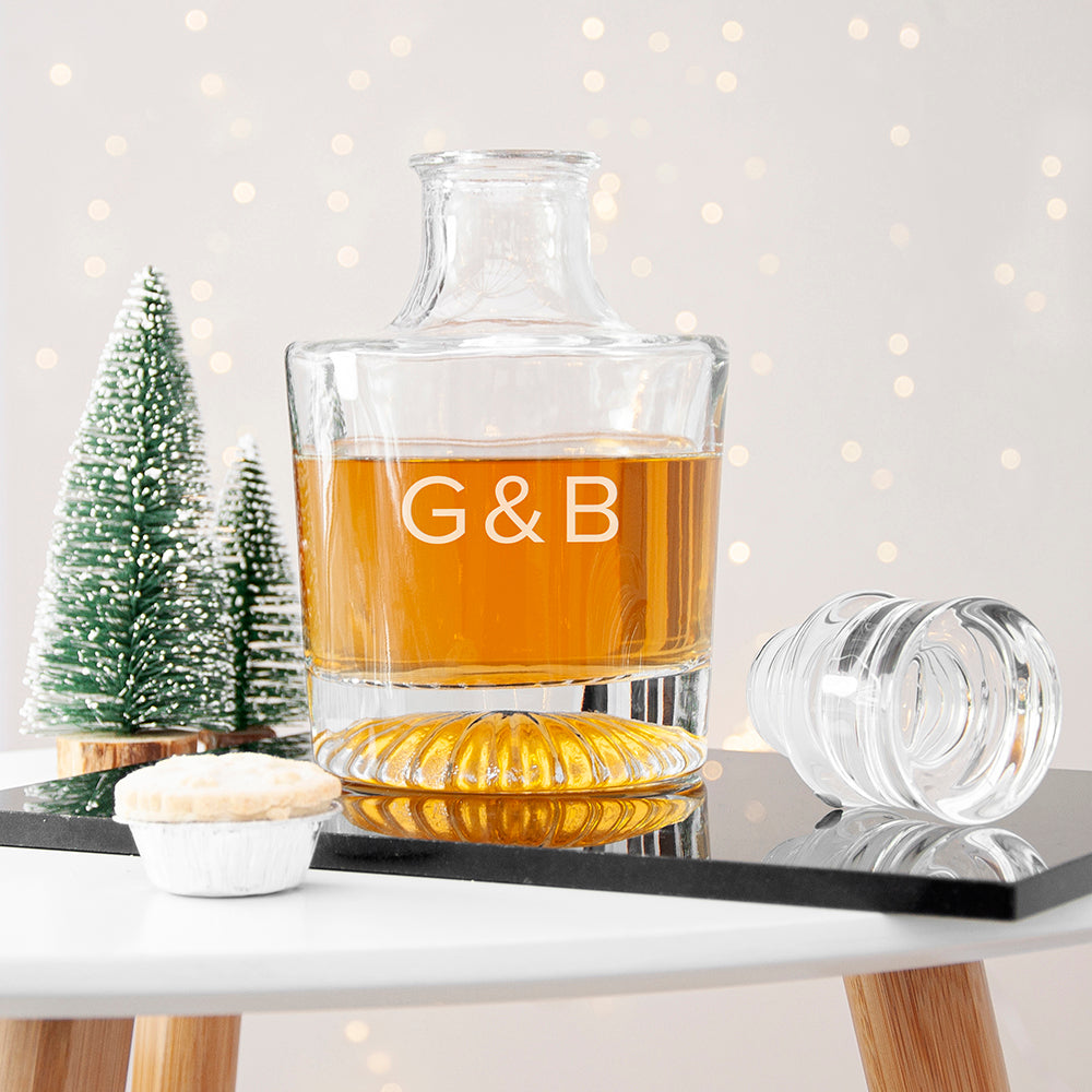 Personalised Elegance Initials Round Decanter with Star Base