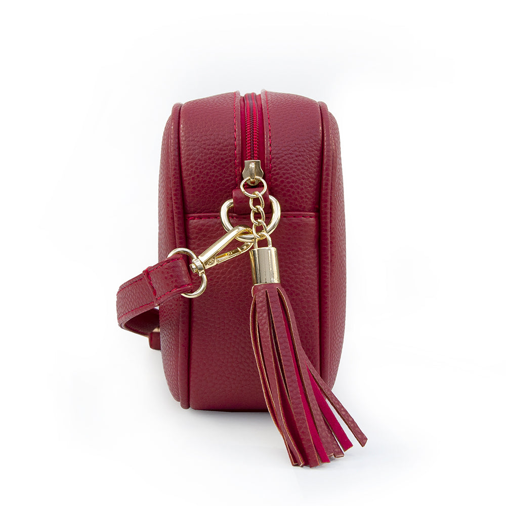 Personalised Red Crossbody Bag in Vegan Leather