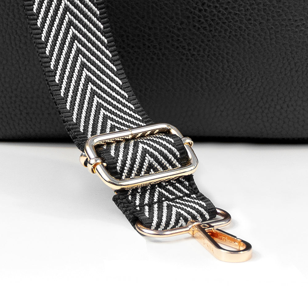 Personalised Luxury Crossbody Bag in Black