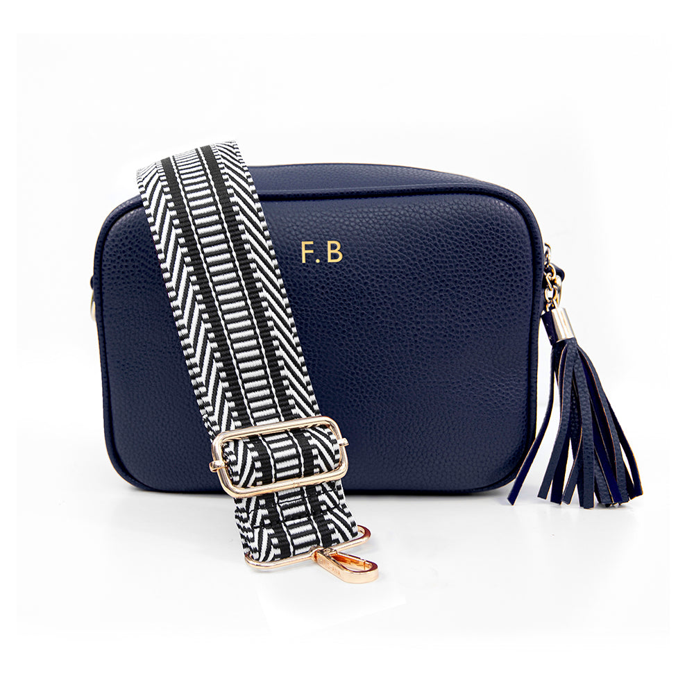 Personalised Luxury Crossbody Bag in Navy