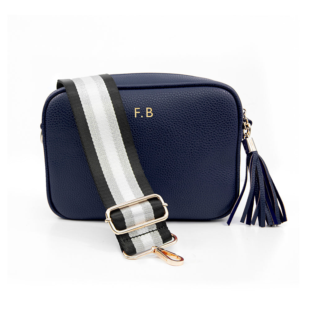 Personalised Luxury Crossbody Bag in Navy