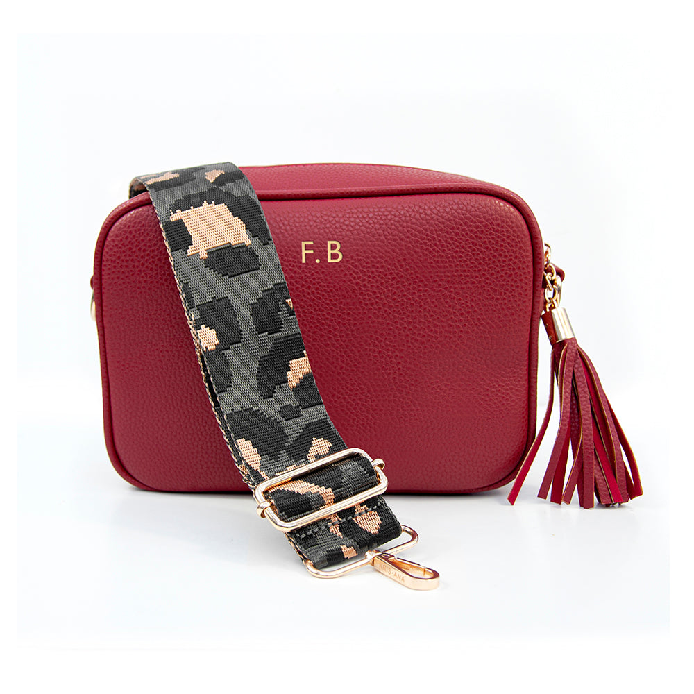 Personalised Red Crossbody Bag in Vegan Leather